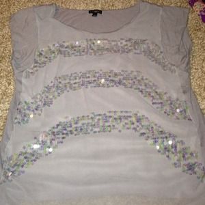 Sequined gray shirt😊