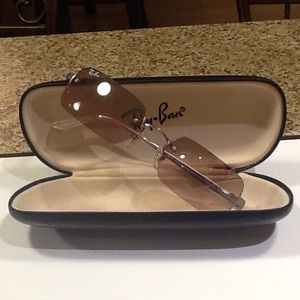 Ray Ban Vintage Rimless Rectangle sunglasses