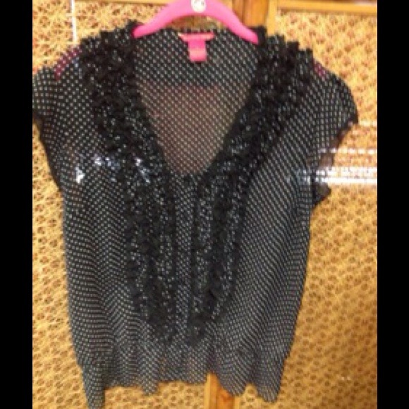 Sheer ruffled blouse