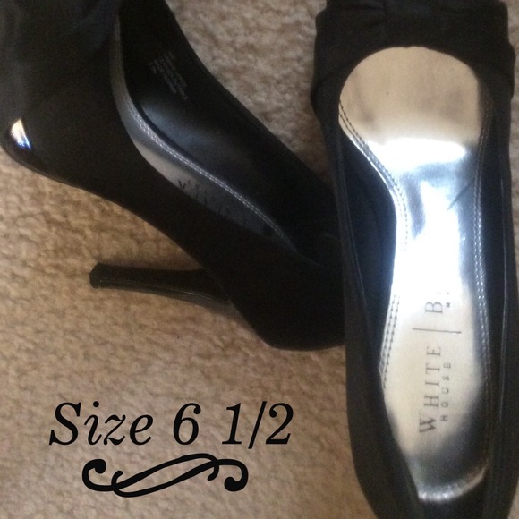 Black Satin Peep Toe Platform Heels Sz 6 1/2 6.5