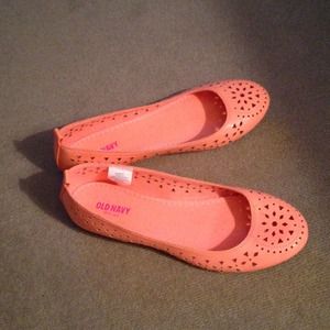 End of Summer Sale! Cutout bright tangerine flats