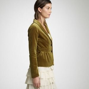 J Crew Green Velvet Blazer