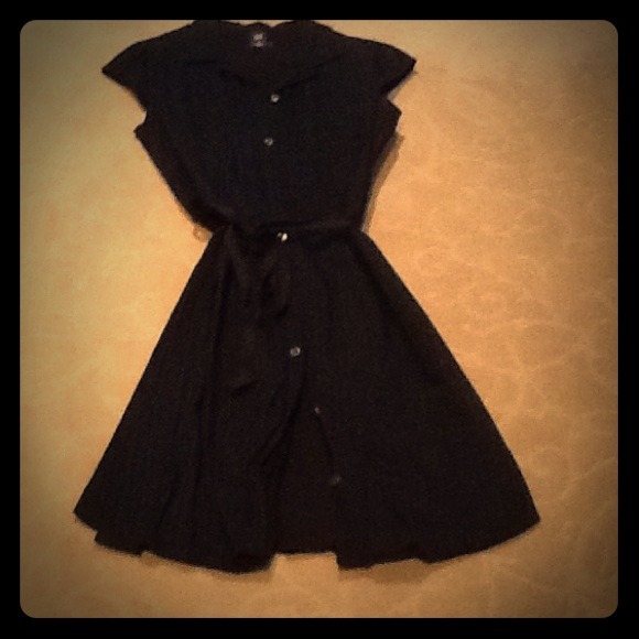 Black button down dress