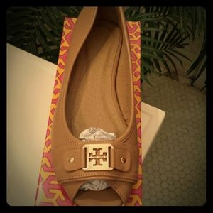 Tory Burch peep toe flats