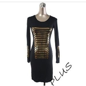 Black and gold dress