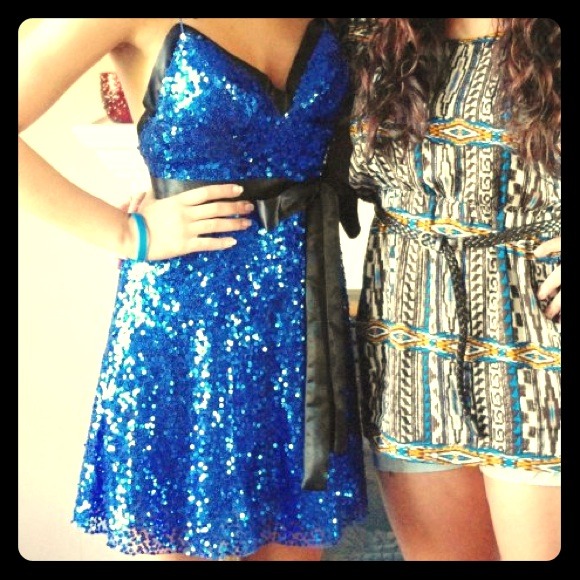 Stunning blue sequin dress