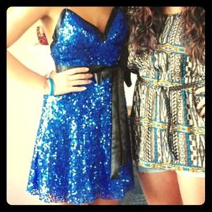 Stunning blue sequin dress