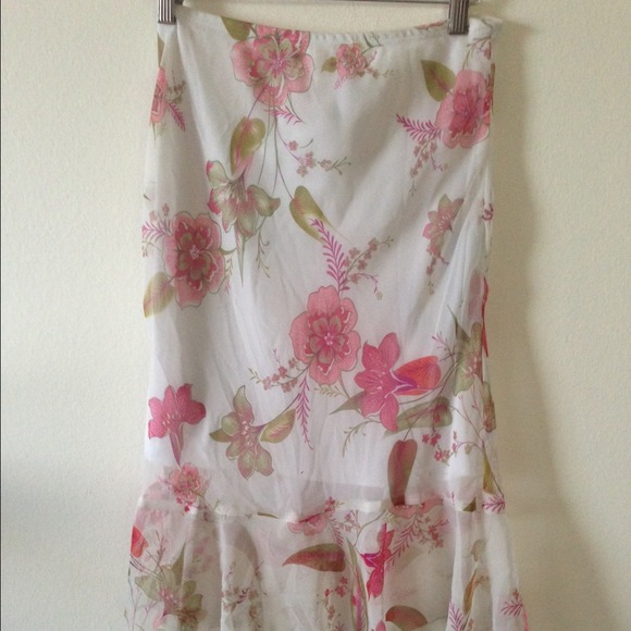 Skirt print flowers pink