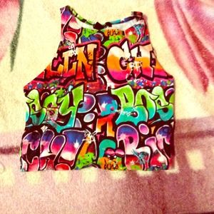 Graffti Crop Top