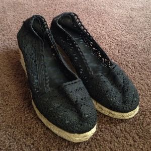 Black crochet espadrilles