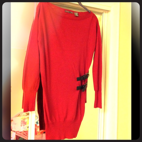 Red sweater dress