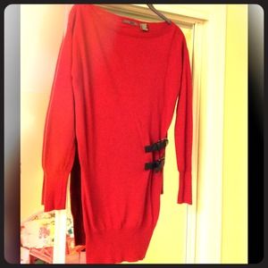Red sweater dress