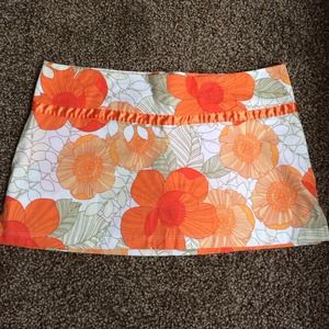 Orange floral skort