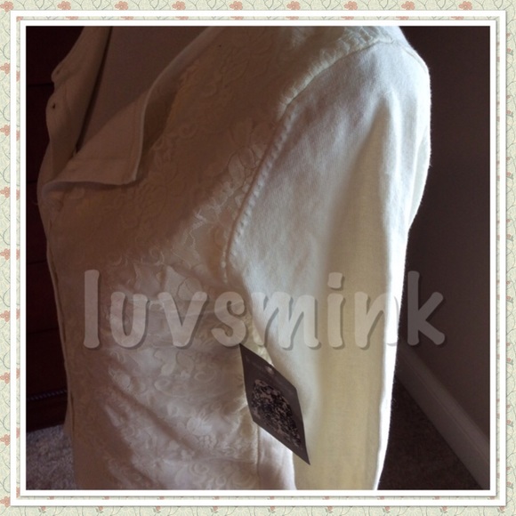 🌸🌸CABLE & GAGE IVORY CROPPED CARDIGAN 🌸🌸 - Picture 3 of 3