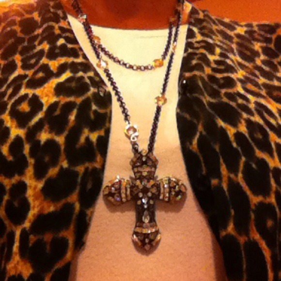 Beautiful Cross Gem Stone necklace jewelry