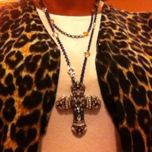 Beautiful Cross Gem Stone necklace jewelry