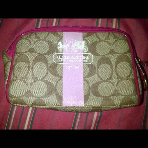 Coach Pink Cosmetic Case Pouch
