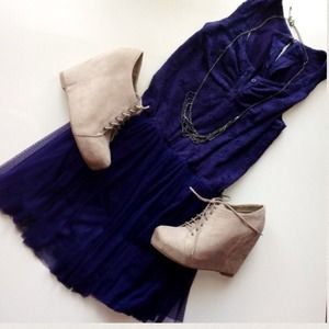 Beige wedge booties 🎉HOST PICK🎉 7/15