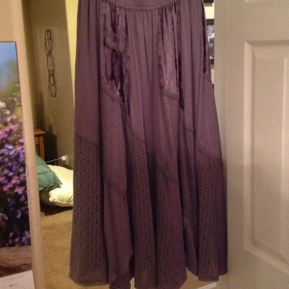 Long grey Boho skirt