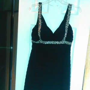 Dark blue with sequins dress