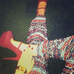 Brand-new polyester tribal design dress pants