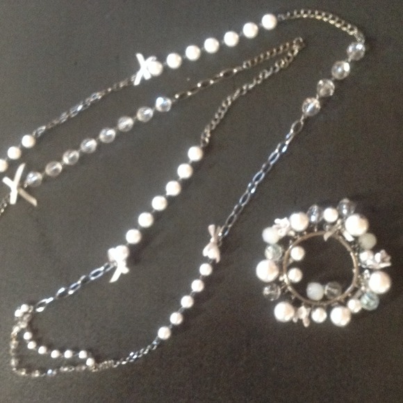 SOLD Pearls ribbons and crystals from Nordstrom