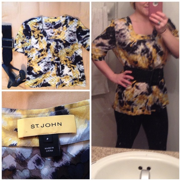 Black/Yellow/White Design Top