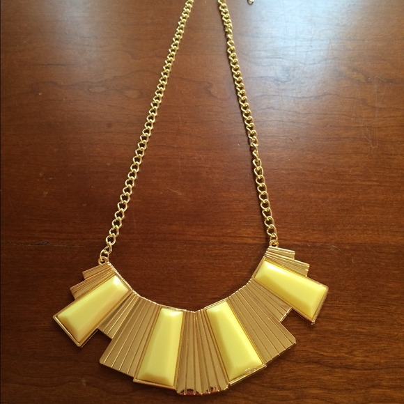 Gold and Yellow Statement Necklace - Picture 2 of 4