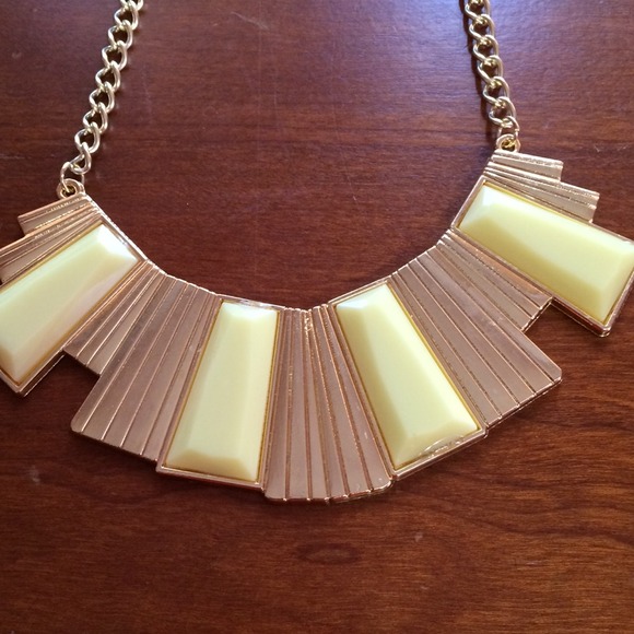 Gold and Yellow Statement Necklace - Picture 4 of 4