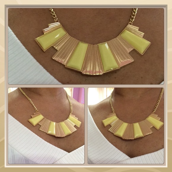 Gold and Yellow Statement Necklace - Picture 3 of 4
