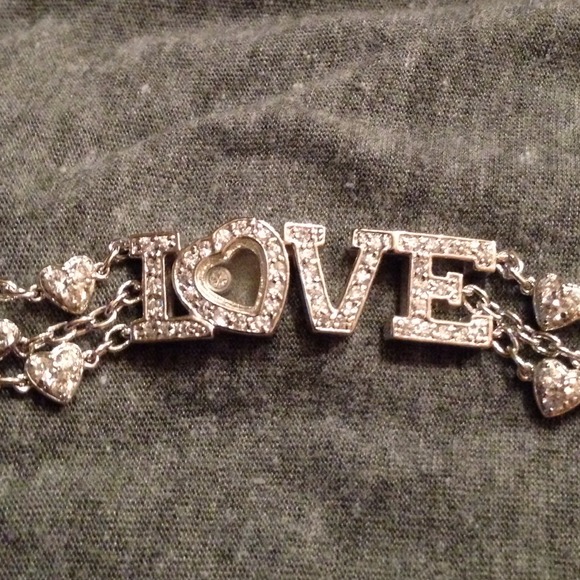Faux diamond Love bracelet
