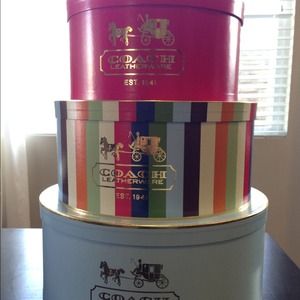 RARE!!! Coach Legacy Stripe hat boxes
