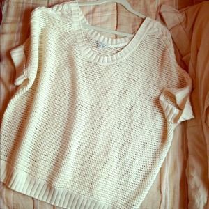 Cream AE Outfitters 3/4ths sleeve sweater.