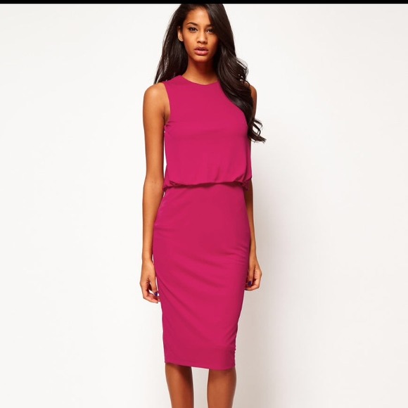 💫sold💫Asos Midi Dress w/Drape Top & Open back - Picture 3 of 4