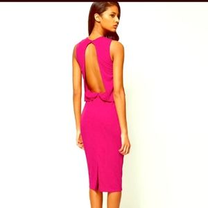 💫sold💫Asos Midi Dress w/Drape Top & Open back