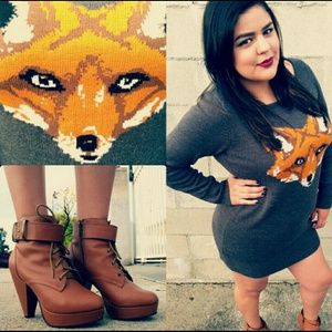Fox sweater dress