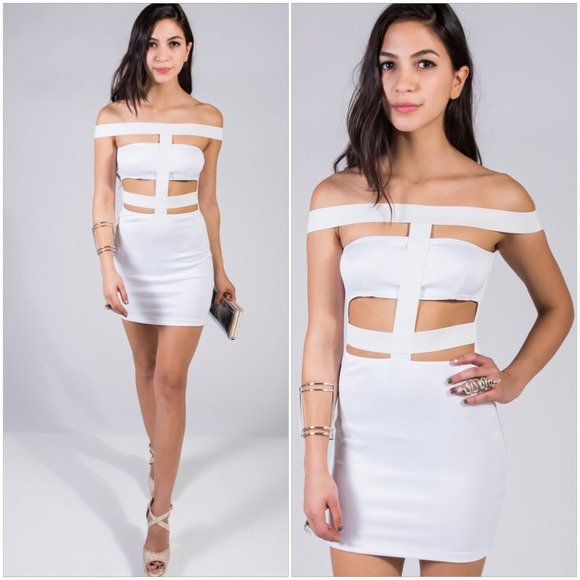 White Cutout Bodycon Dress