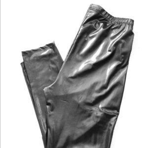 Plus size liquid leather leggings