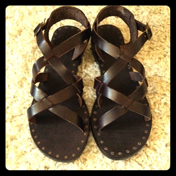 Brown leather sandals