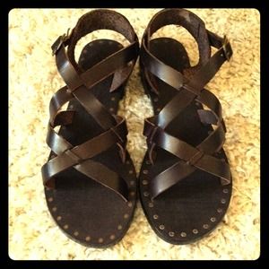 Brown leather sandals