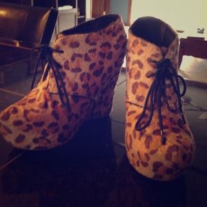 Platform cheetah wedges