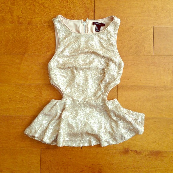 Sequin peplum top