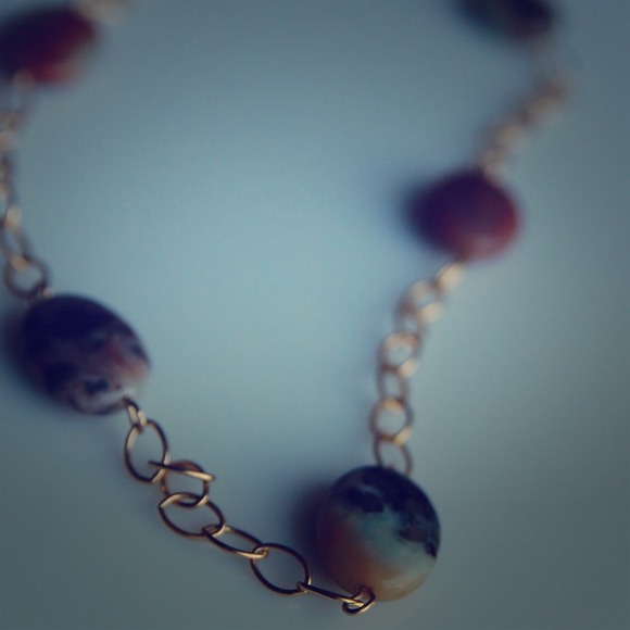 Multi-stone necklace w/gold-filled chain - Picture 1 of 3