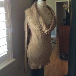 Long tan cowl neck  sweater
