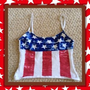 American Flag Crop Top