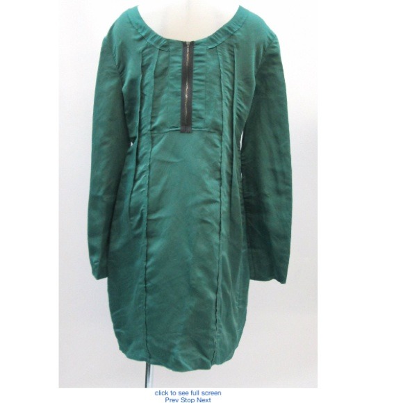 MARNI Couture Runway Designer Green Silk Dress NWT - Picture 2 of 6