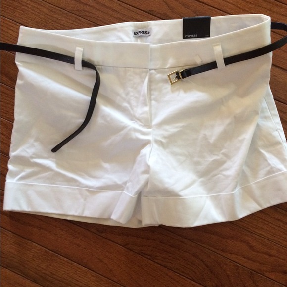 White Express dress shorts