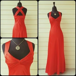 calvin klein red gown