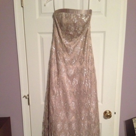 Gold Lace Onyx Nite Prom Dress