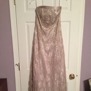 Gold Lace Onyx Nite Prom Dress